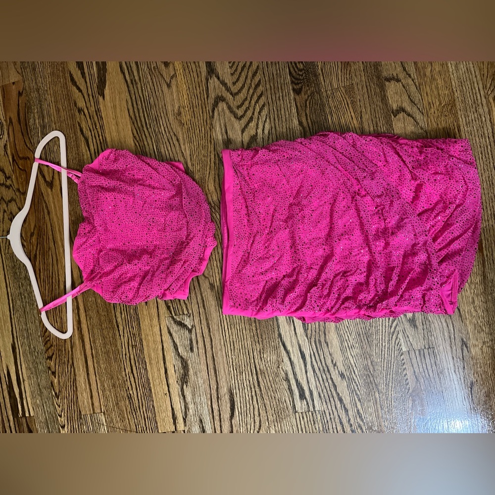 Fashion nova pink midi skirt set